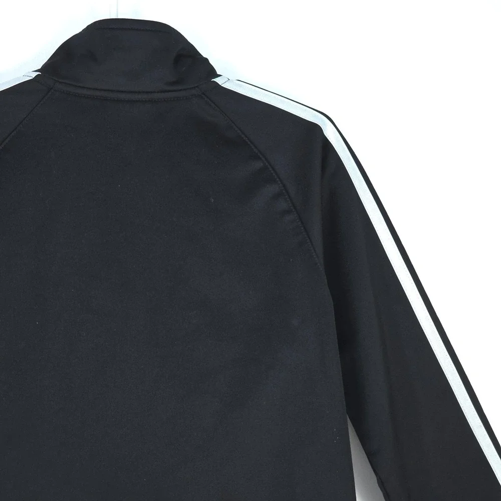 Adidas Tricot‎ Jacket Boys 6 Long Sleeve Big Logo 3 Stripe Center Activewear